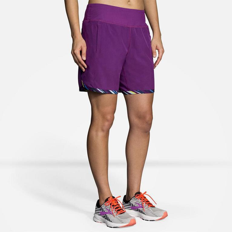 Brooks Chaser 7 Women's Running Shorts - Purple (38609-IZBM)